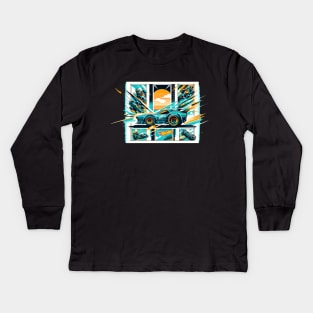 Manga style Hot Wheels Kids Long Sleeve T-Shirt